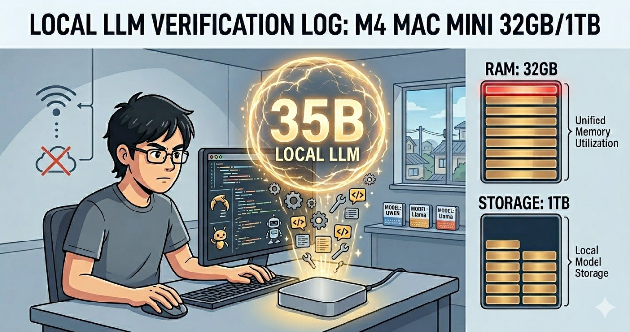 Mac mini M4 32GB / 1TB はローカルLLM をどこまで使えるのか（OpenClaw・Claude Code 含む）
