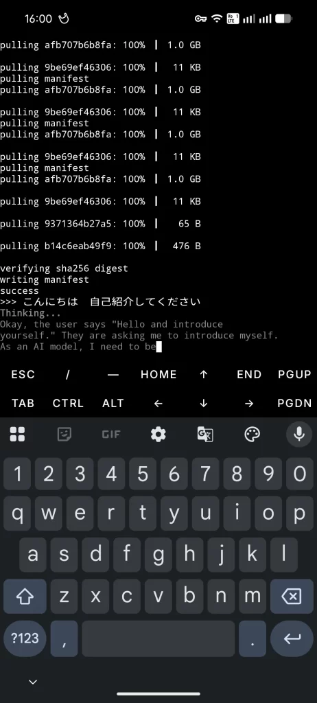Termux ollama run qwen3.5:08b